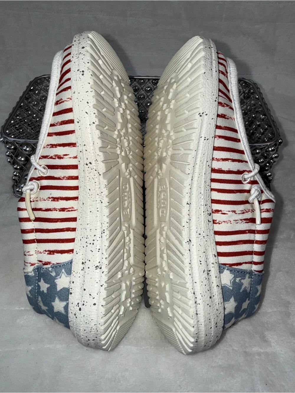 🇺🇸 Hey Dude Wally Kids Patriotic American Flag Shoes 13C NWT 🇺🇸